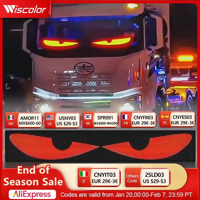 Transform Your Space with Our Customizable RGB LED Car Sign - Bluetooth Controlled Animated Display Panel for Endless Creativity!