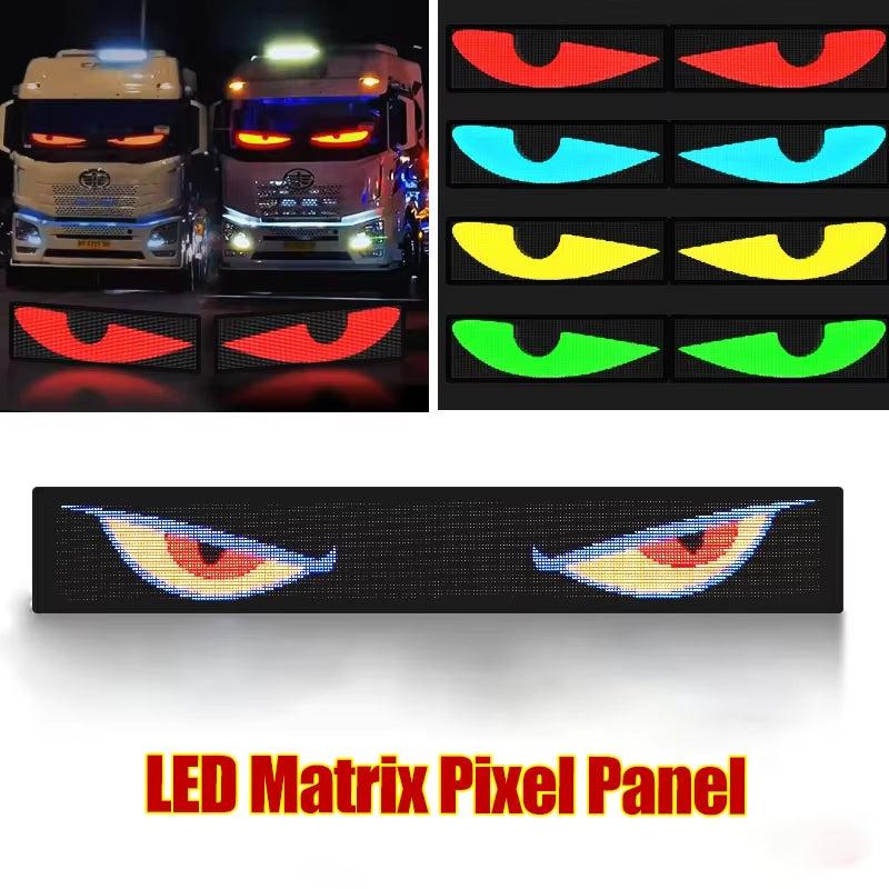 Transform Your Space with Our Customizable RGB LED Car Sign - Bluetooth Controlled Animated Display Panel for Endless Creativity!