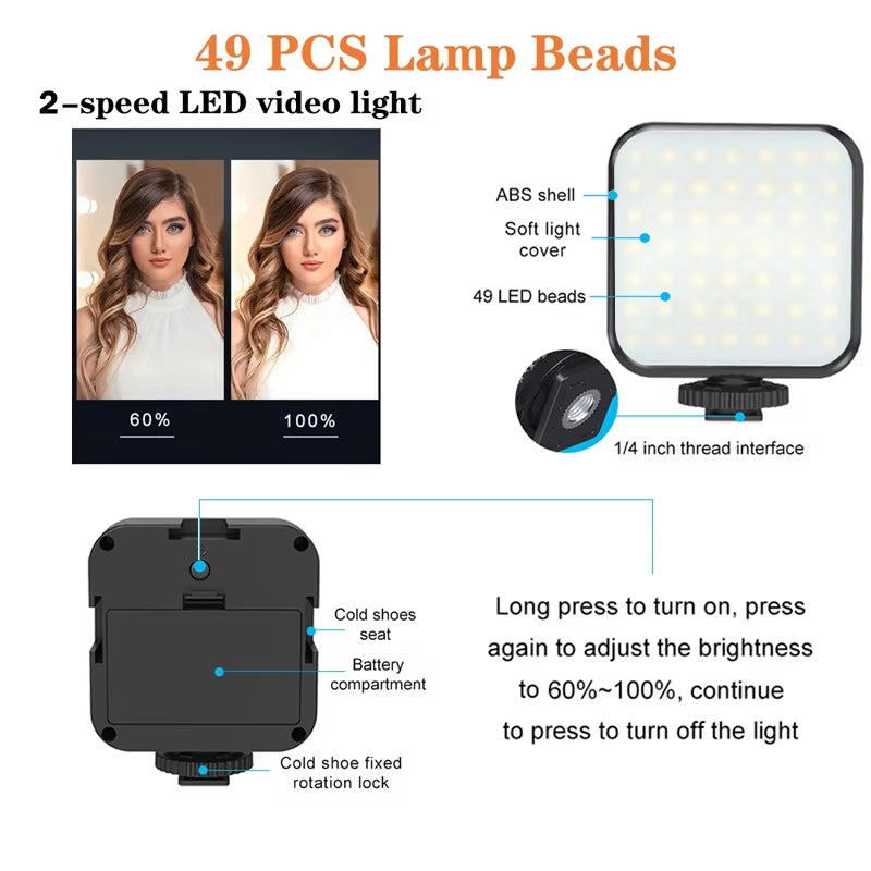Smartphone Video Kit with Tripod, LED Light & Microphone – Portable Phone Holder & Stabilizer for Recording & Vlogging