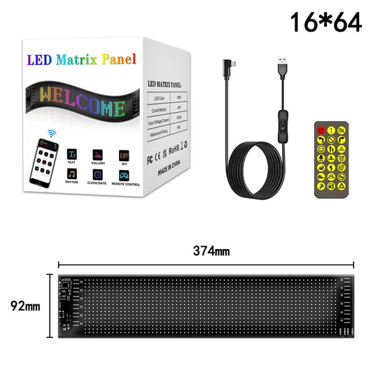 Transform Your Space with Our Customizable RGB LED Car Sign - Bluetooth Controlled Animated Display Panel for Endless Creativity!
