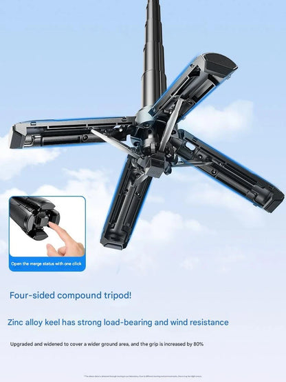 Capture Every Moment with Our Versatile 4-In-1 Selfie Stick Featuring Wireless Remote Control | Magnetic Cell Phone Clip and 360° Rotation