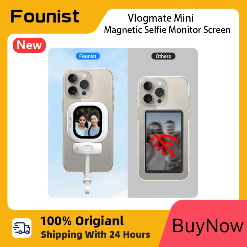 Vlogmate Mini Magnetic Selfie Monitor Screen AMOLED Screen Support Lightning and USB for Iphone