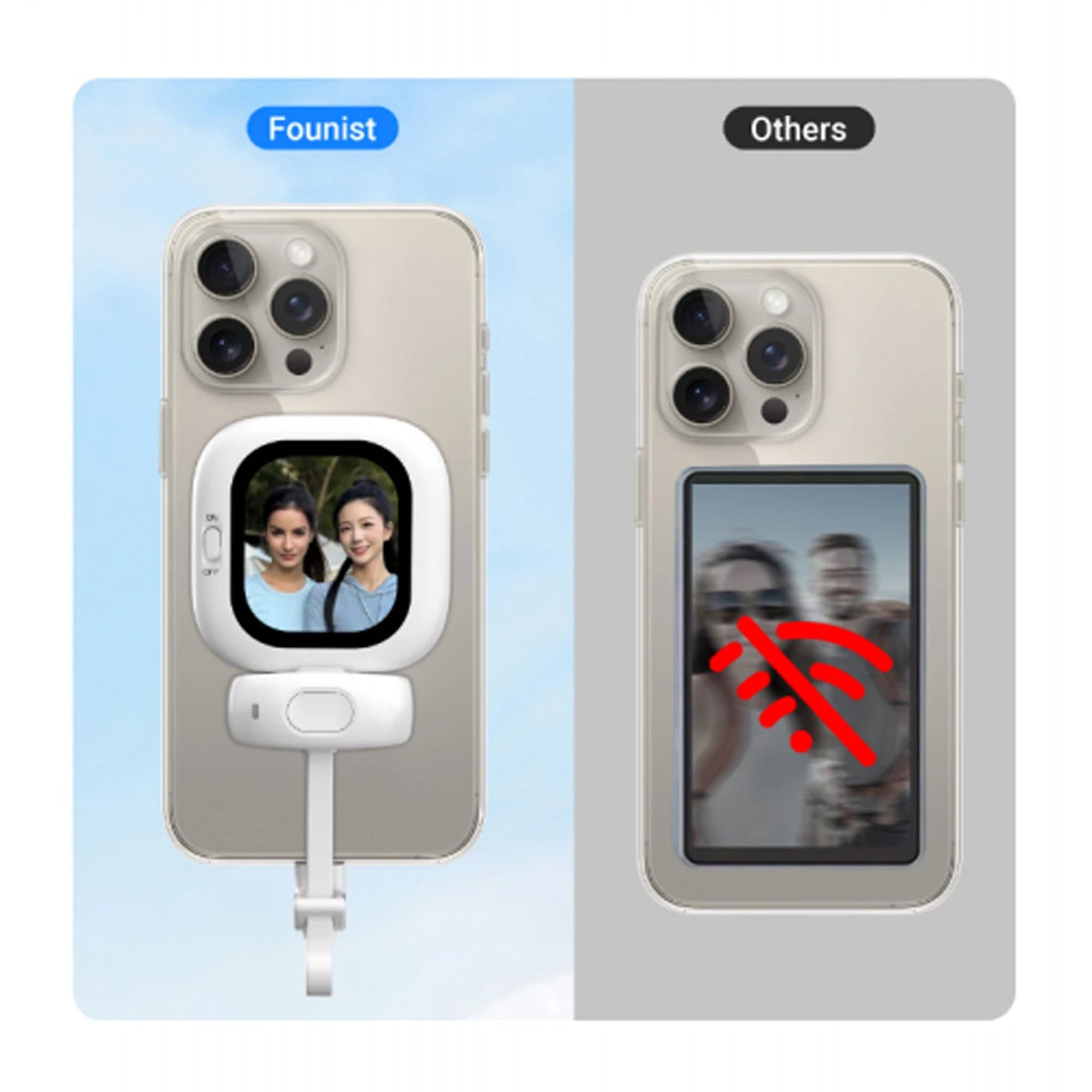 Vlogmate Mini Magnetic Selfie Monitor Screen AMOLED Screen Support Lightning and USB for Iphone