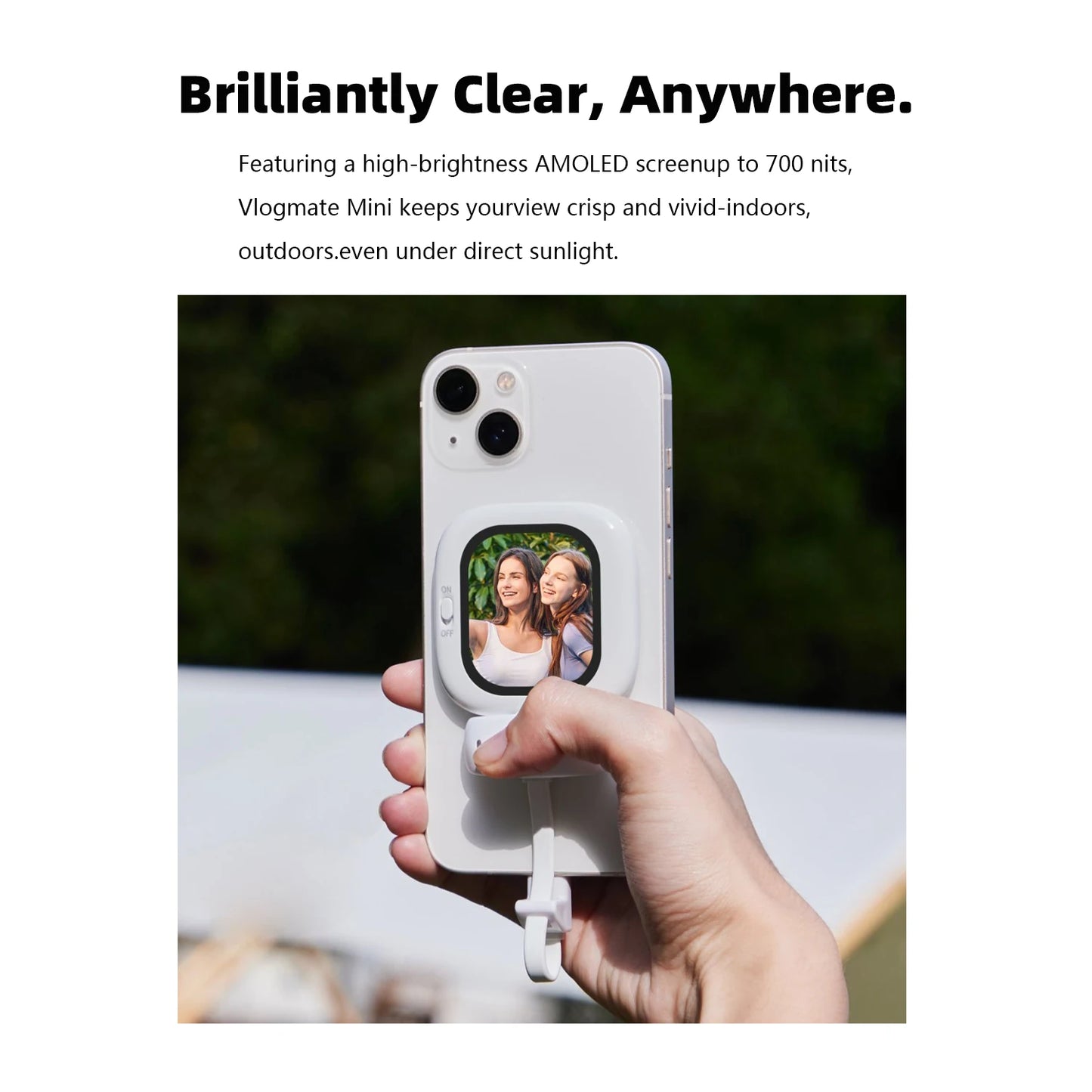 Vlogmate Mini Magnetic Selfie Monitor Screen AMOLED Screen Support Lightning and USB for Iphone