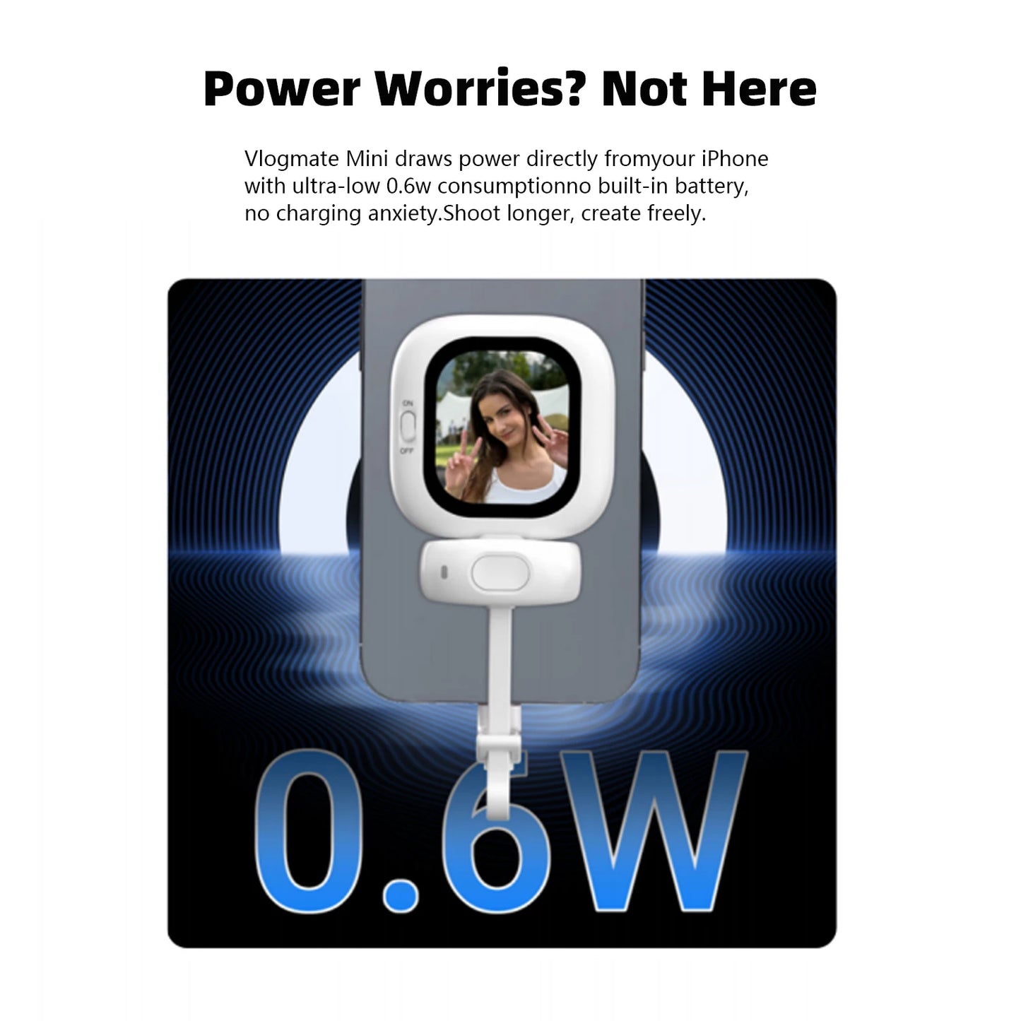 Vlogmate Mini Magnetic Selfie Monitor Screen AMOLED Screen Support Lightning and USB for Iphone