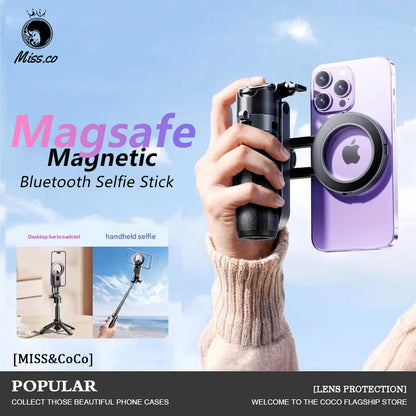 Capture Every Moment with Our Versatile 4-In-1 Selfie Stick Featuring Wireless Remote Control | Magnetic Cell Phone Clip and 360° Rotation