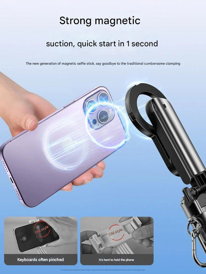 Capture Every Moment with Our Versatile 4-In-1 Selfie Stick Featuring Wireless Remote Control | Magnetic Cell Phone Clip and 360° Rotation
